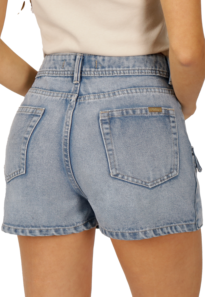 Short Avril II Bolsillos Celeste Divino Jeans