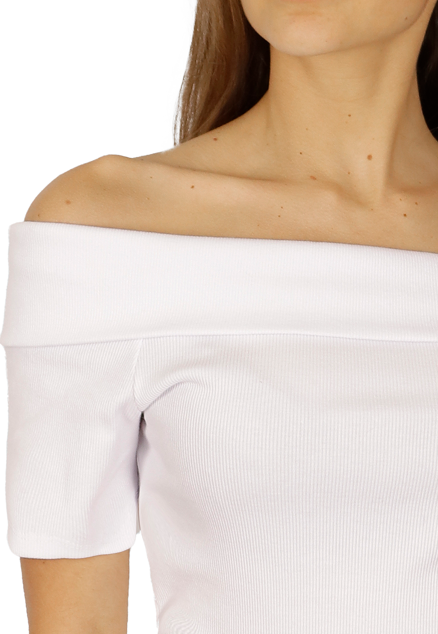 Polera Kiara II Doble Cuello Blanca Divino Jeans