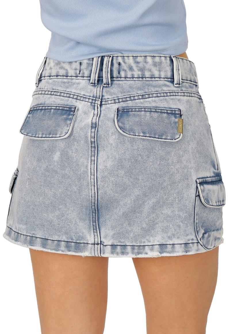 Falda Caterina I Cargo Celeste Divino Jeans