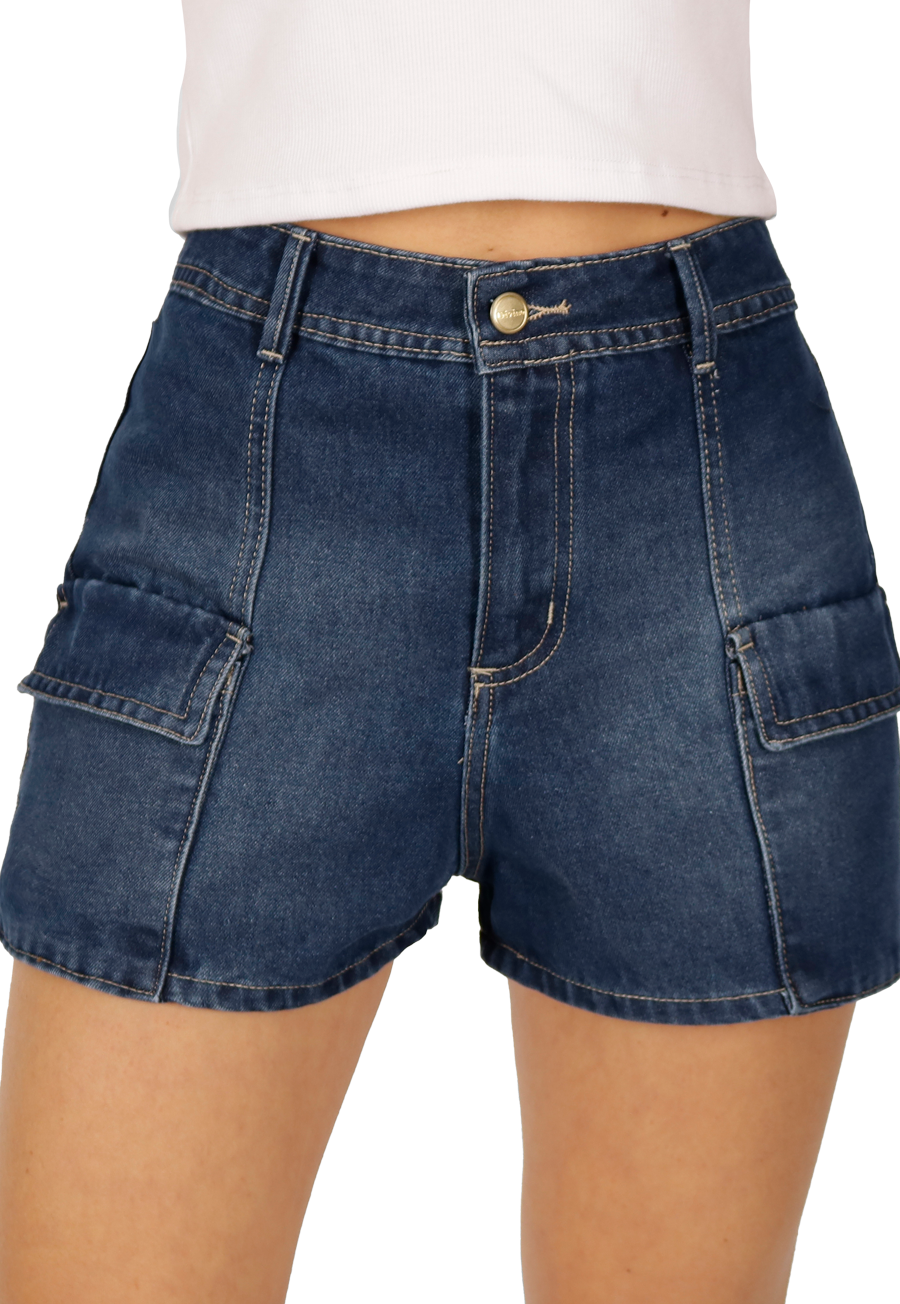 Short Avril I Bolsillos Azul Divino Jeans