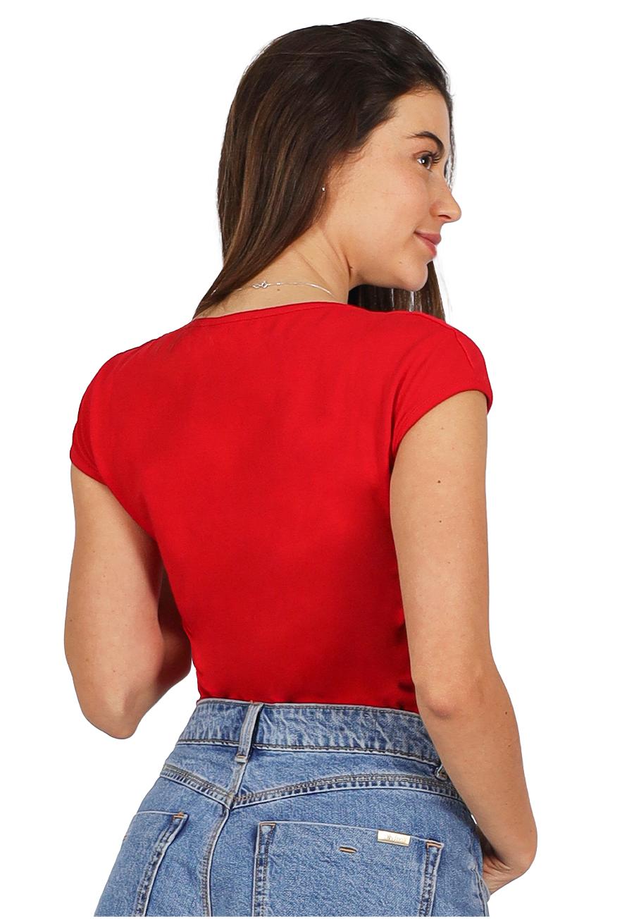 Polera Mabel V Roja Divino Jeans