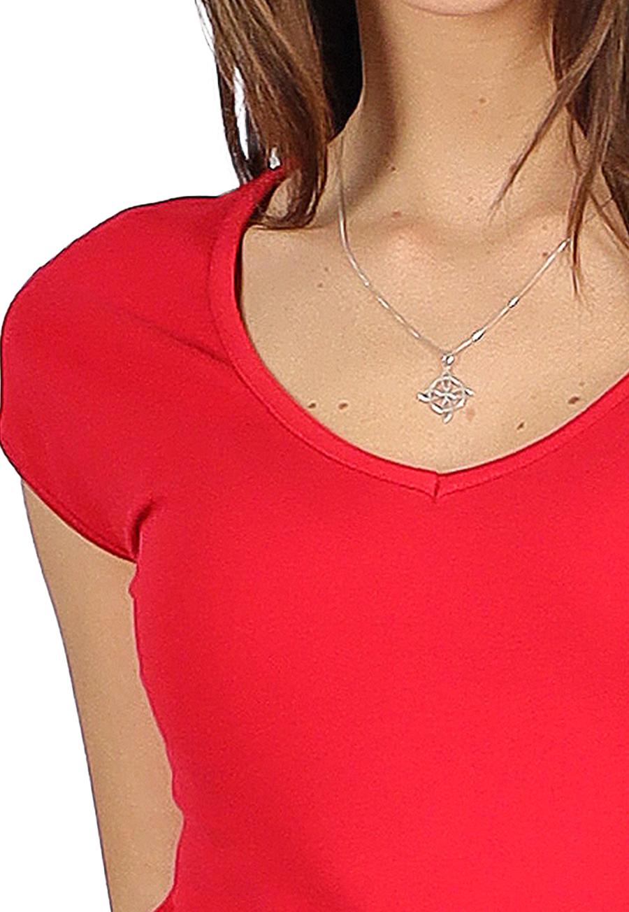 Polera Mabel V Roja Divino Jeans