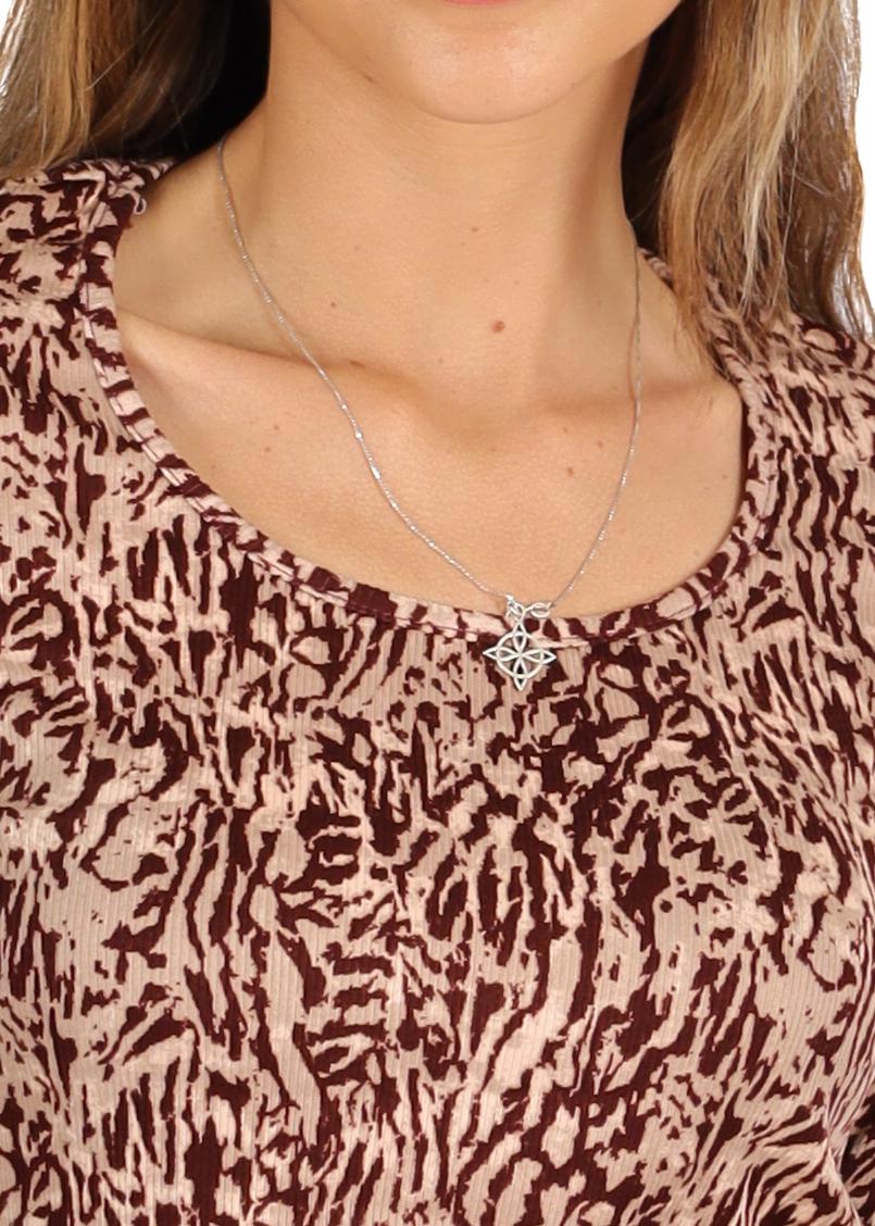 Polera Mila I Burdeo Print Divino Jeans