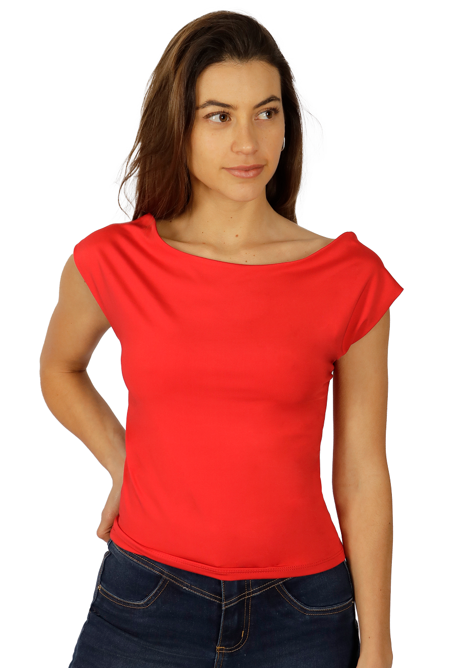 Polera Greta II Sin Espalda Roja Divino Jeans