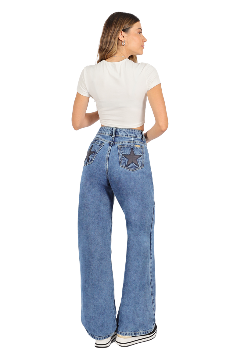 Jeans Bella I Celeste Medio Divino Jeans