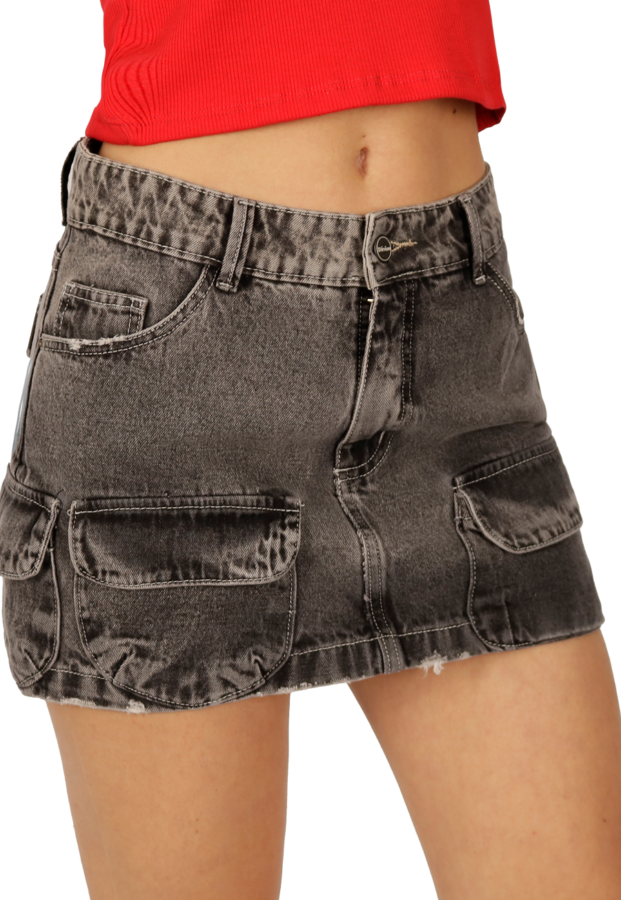 Falda Caterina II Cargo Gris Divino Jeans